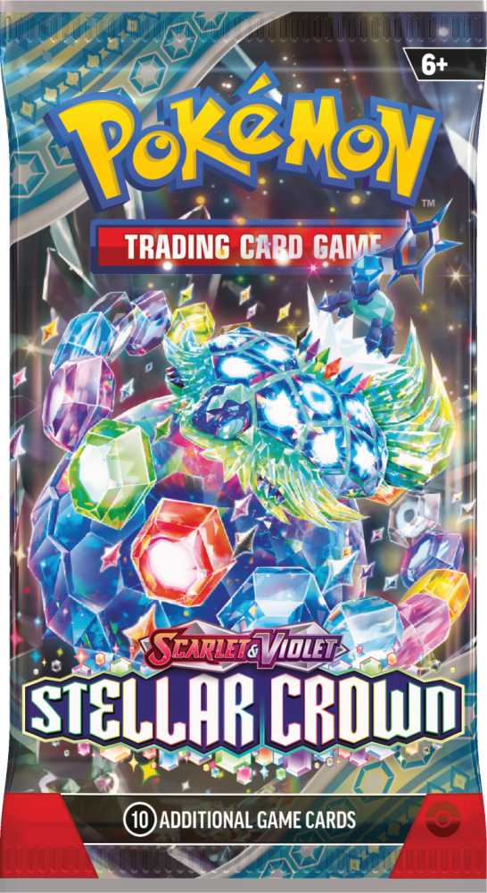 Pokémon TCG: Scarlet & Violet Stellar Crown booster pack.